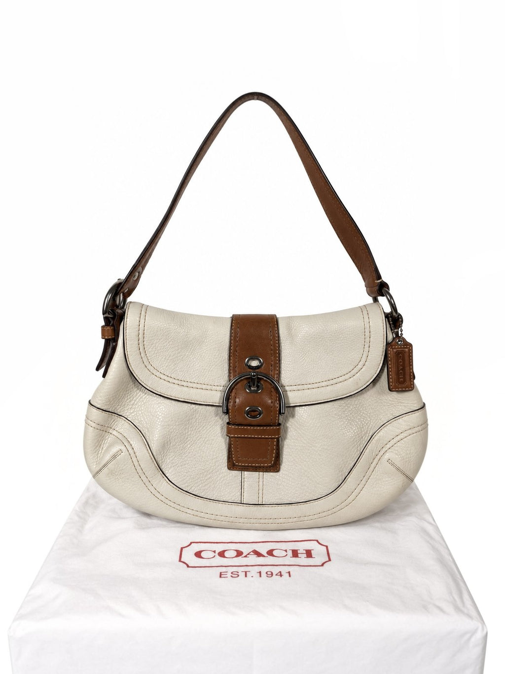 Coach sac porte epaule en cuir creme