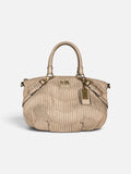 Coach satchel vintage en cuir plisse beige