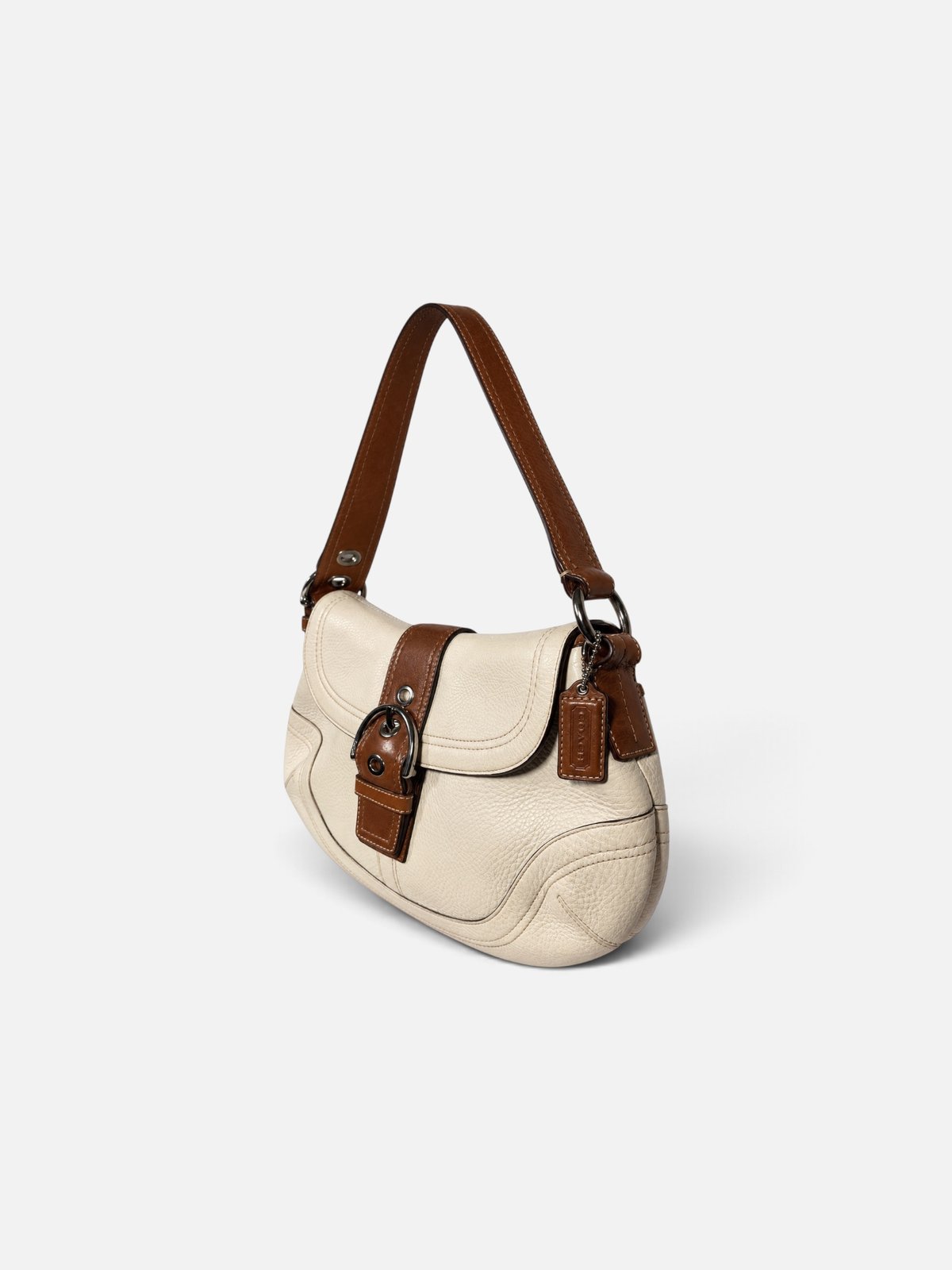 Coach sac porte epaule en cuir creme