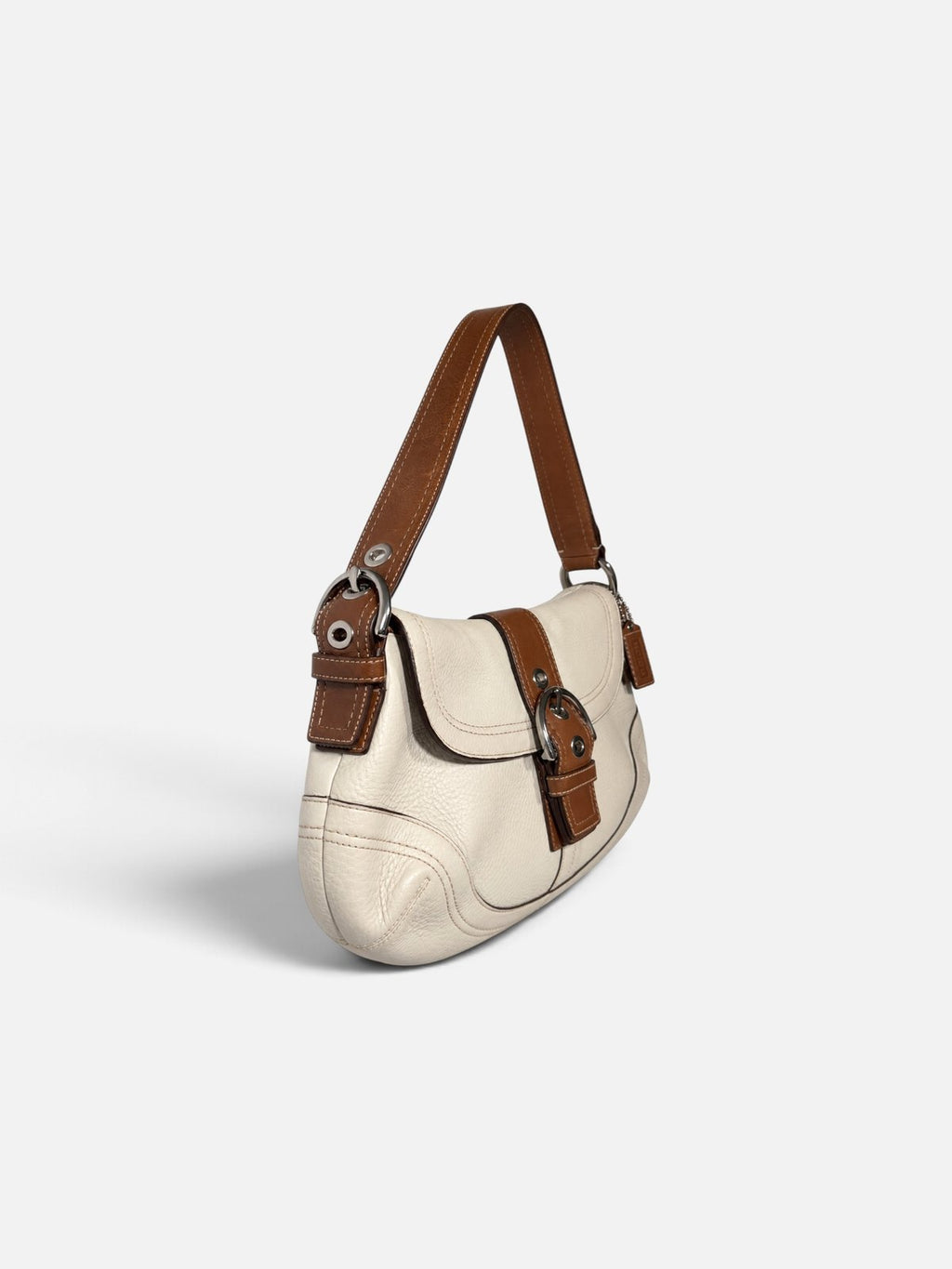 Coach sac porte epaule en cuir creme