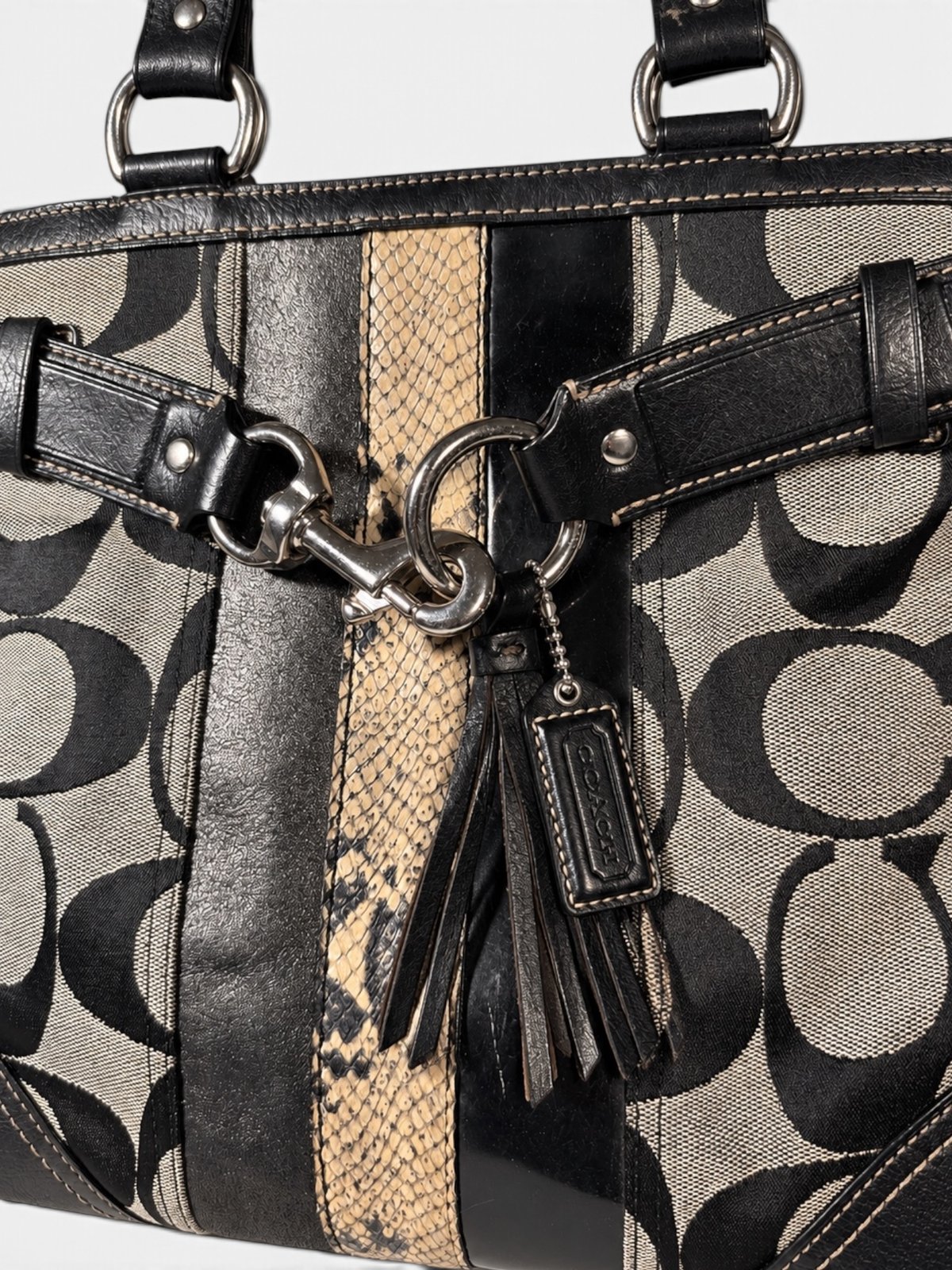 Coach tote vintage en toile Signature