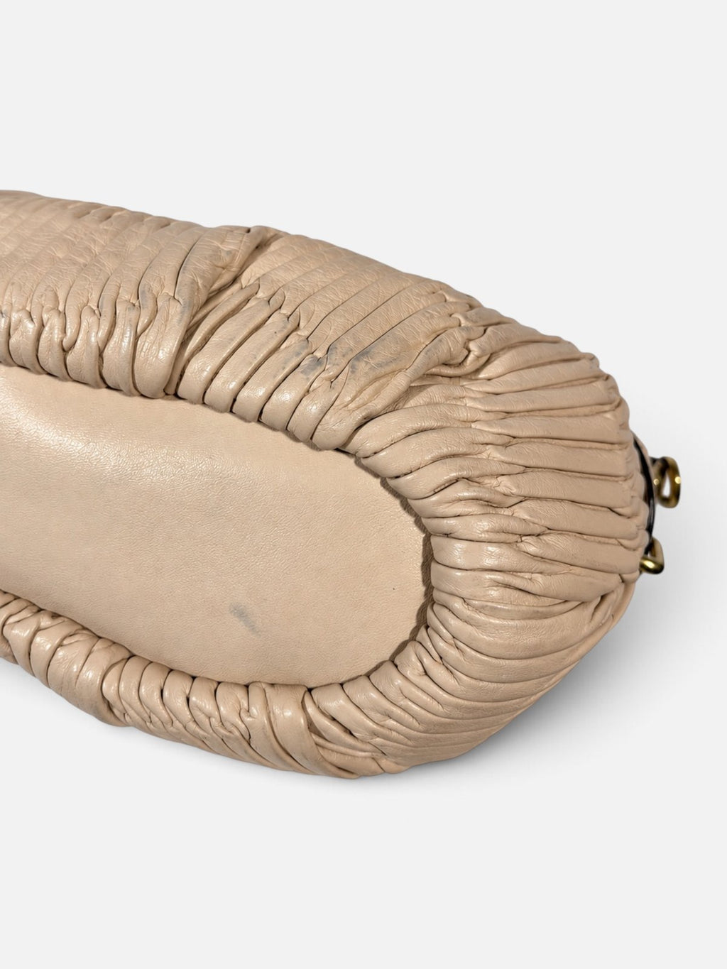 Coach satchel vintage en cuir plisse beige