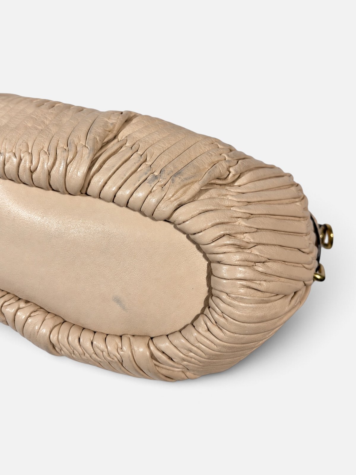 Coach satchel vintage en cuir plisse beige